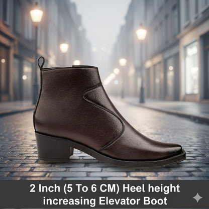 Men’s 2-Inch Hidden Heel Height Increasing Boots – Stylish & Comfortable