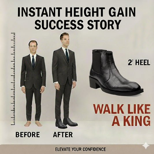 Men’s 2-Inch Height Increasing Boots, Premium Comfort & Stylish Lift