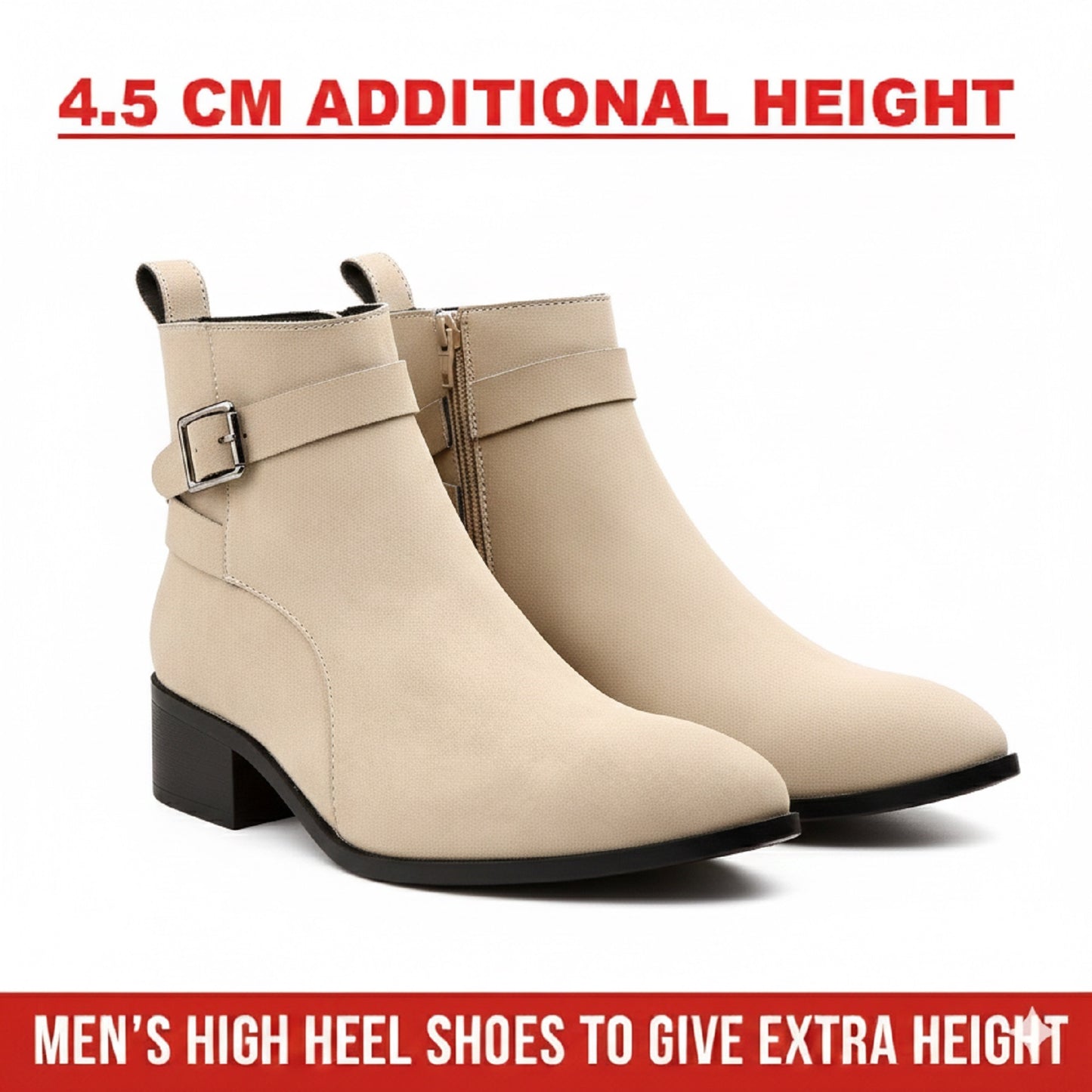 Men’s Elevator Boots with 4.5 cm Discreet Height Increase