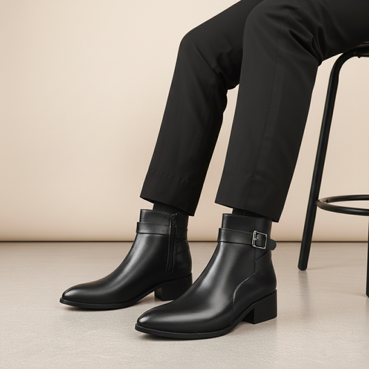 Men’s Premium Height Increasing Ankle Boots – Smart Office & Party Wear