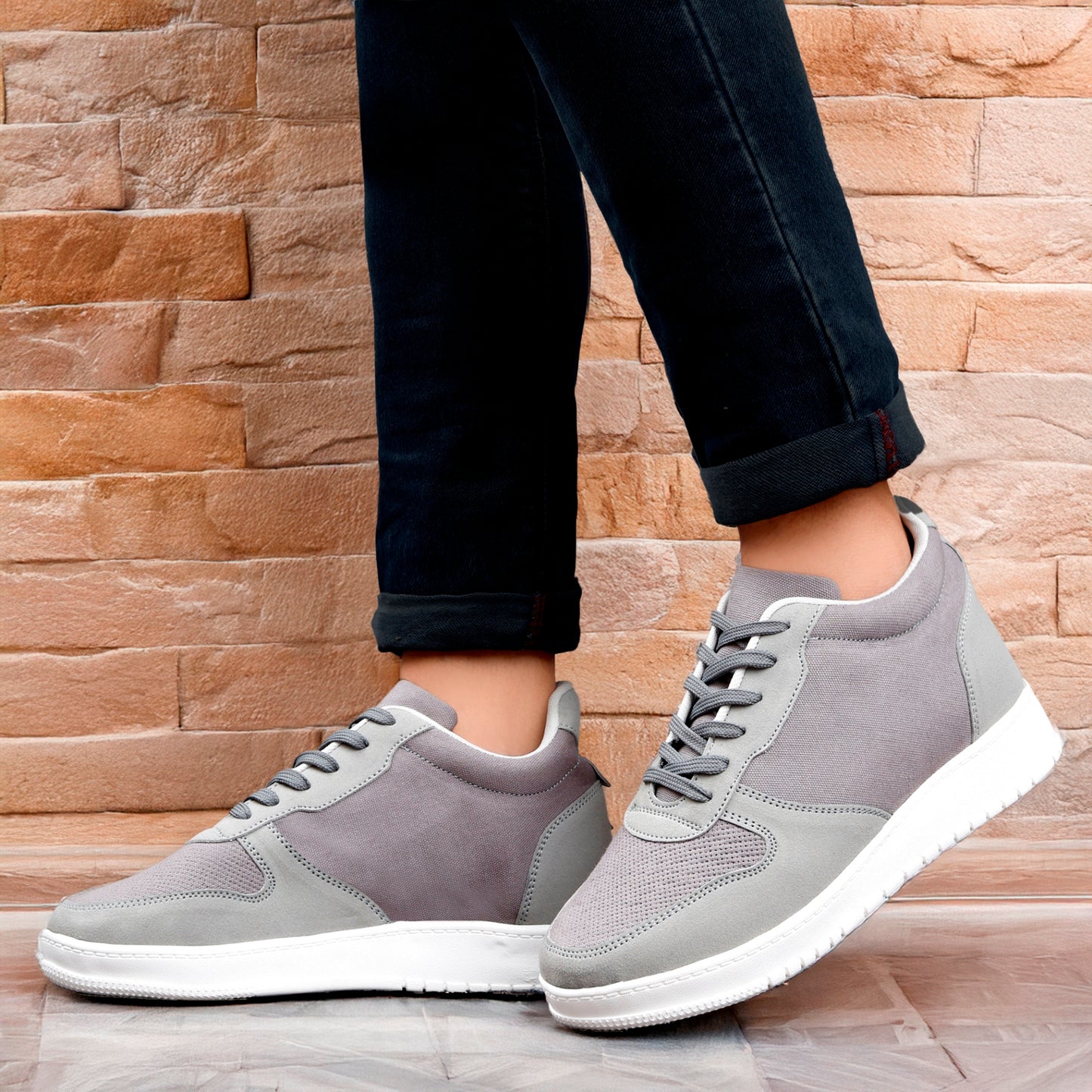 Trendy 3 Inch Hidden Height Increasing Sport Look Shoes for Men