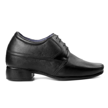 BXXY 9 cm (3 Inch) Hidden Height Increasing Dress and Derby Lace-Up Formal Faux Leather Shoes for Men