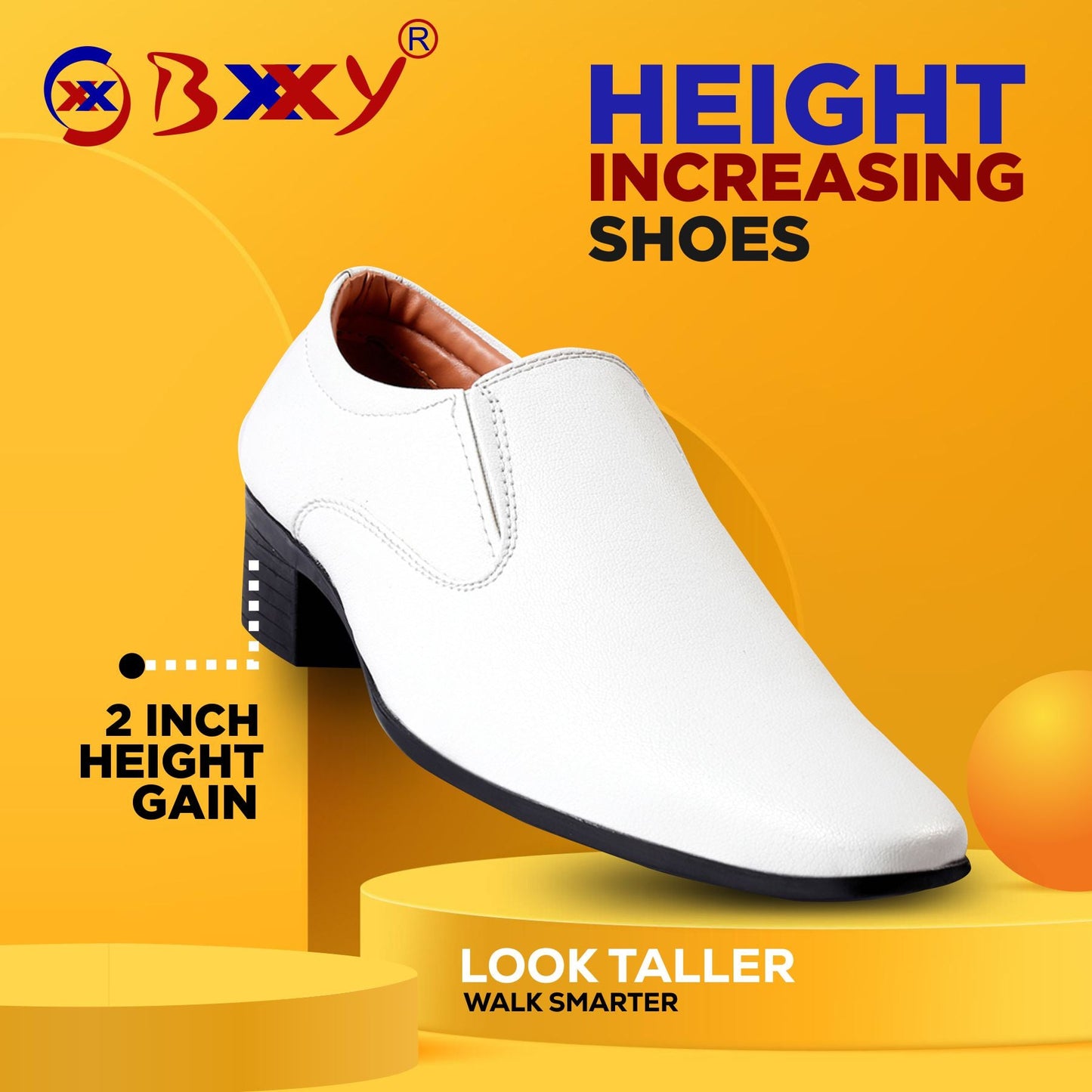 Bxxy's Height Increasing Vegan Leather Elevator Shoes for Men