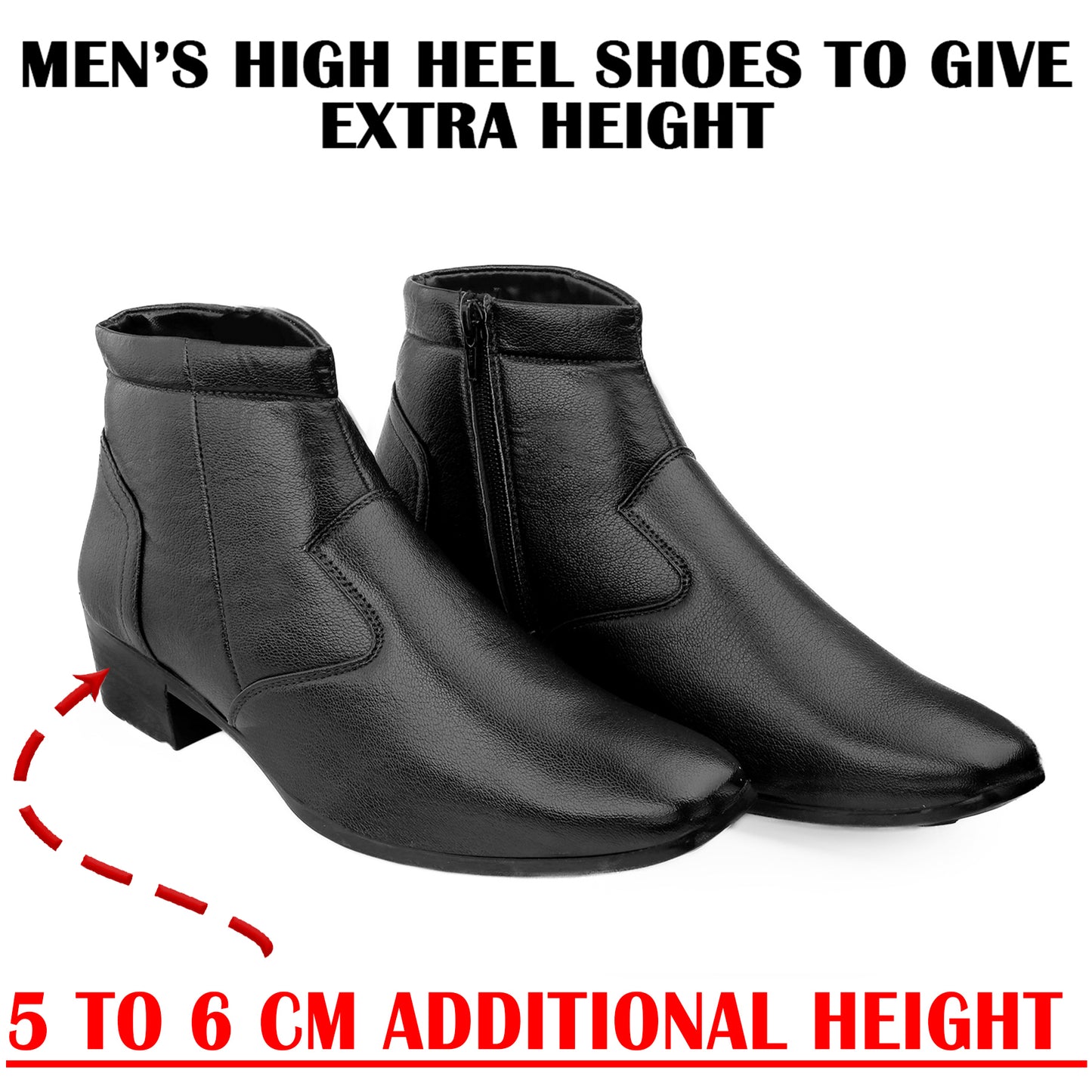 Bxxy 2-Inch Lift Formal Zipper Boots for Men