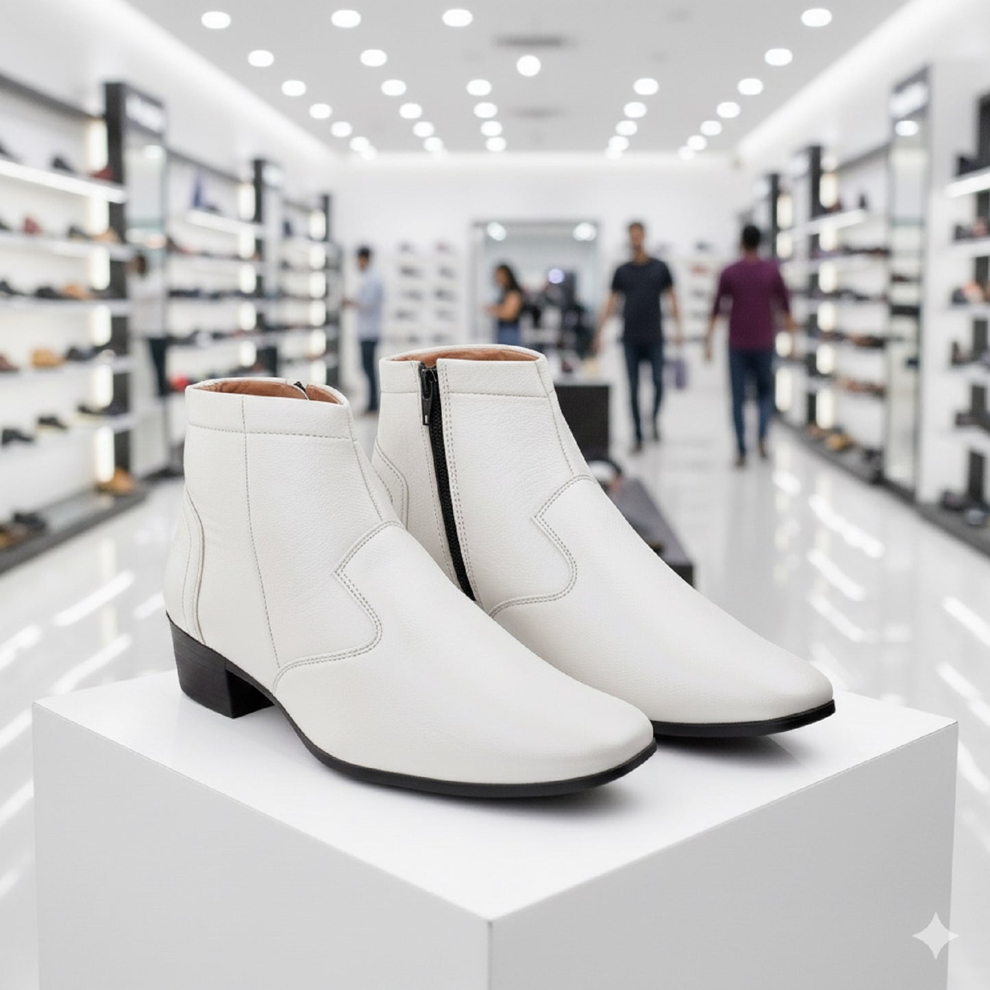 Men’s Sleek Formal Boots with Side Zipper Closure