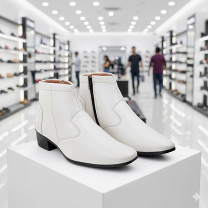 Men’s Sleek Formal Boots with Side Zipper Closure