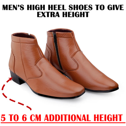 Bxxy 2-Inch Lift Formal Zipper Boots for Men