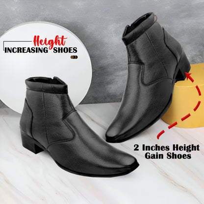 Bxxy 2-Inch Lift Formal Zipper Boots for Men