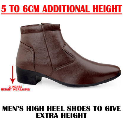 Bxxy 2-Inch Lift Formal Zipper Boots for Men