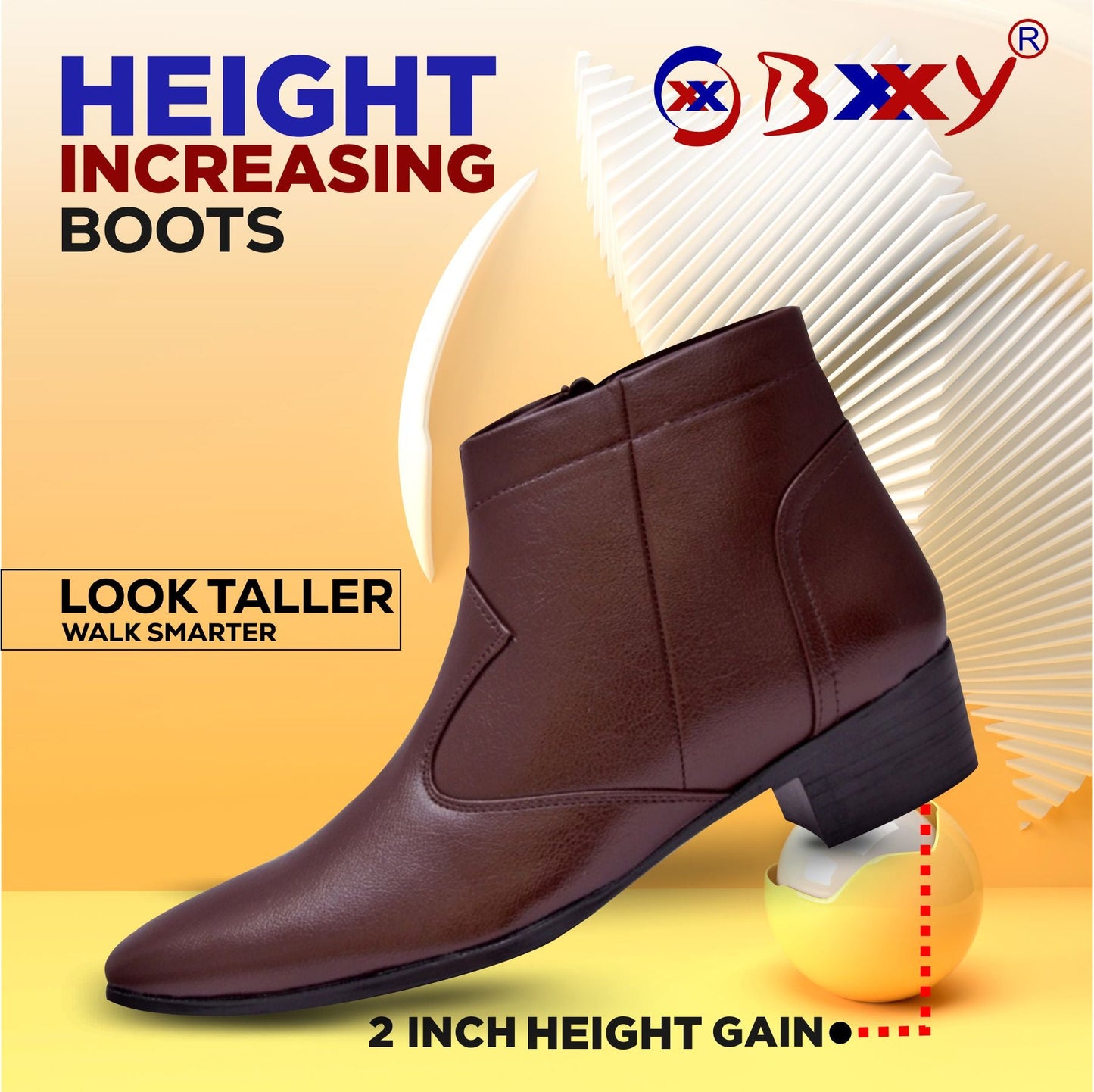 Bxxy Height Increasing Formal Ankle Zipper Boots