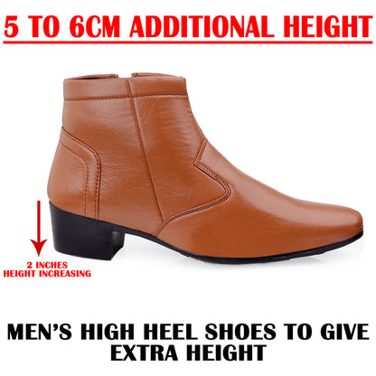 Bxxy 2-Inch Lift Formal Zipper Boots for Men