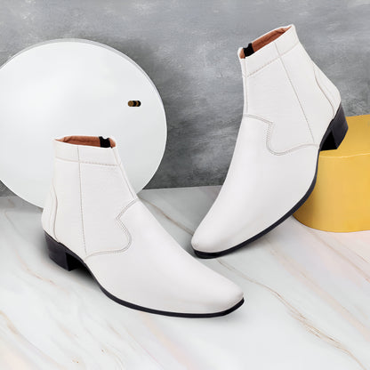 Men’s Sleek Formal Boots with Side Zipper Closure