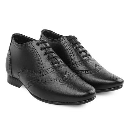 Men's 3 Inch Height Increasing Formal Faux Leather Brogue Oxford Shoes