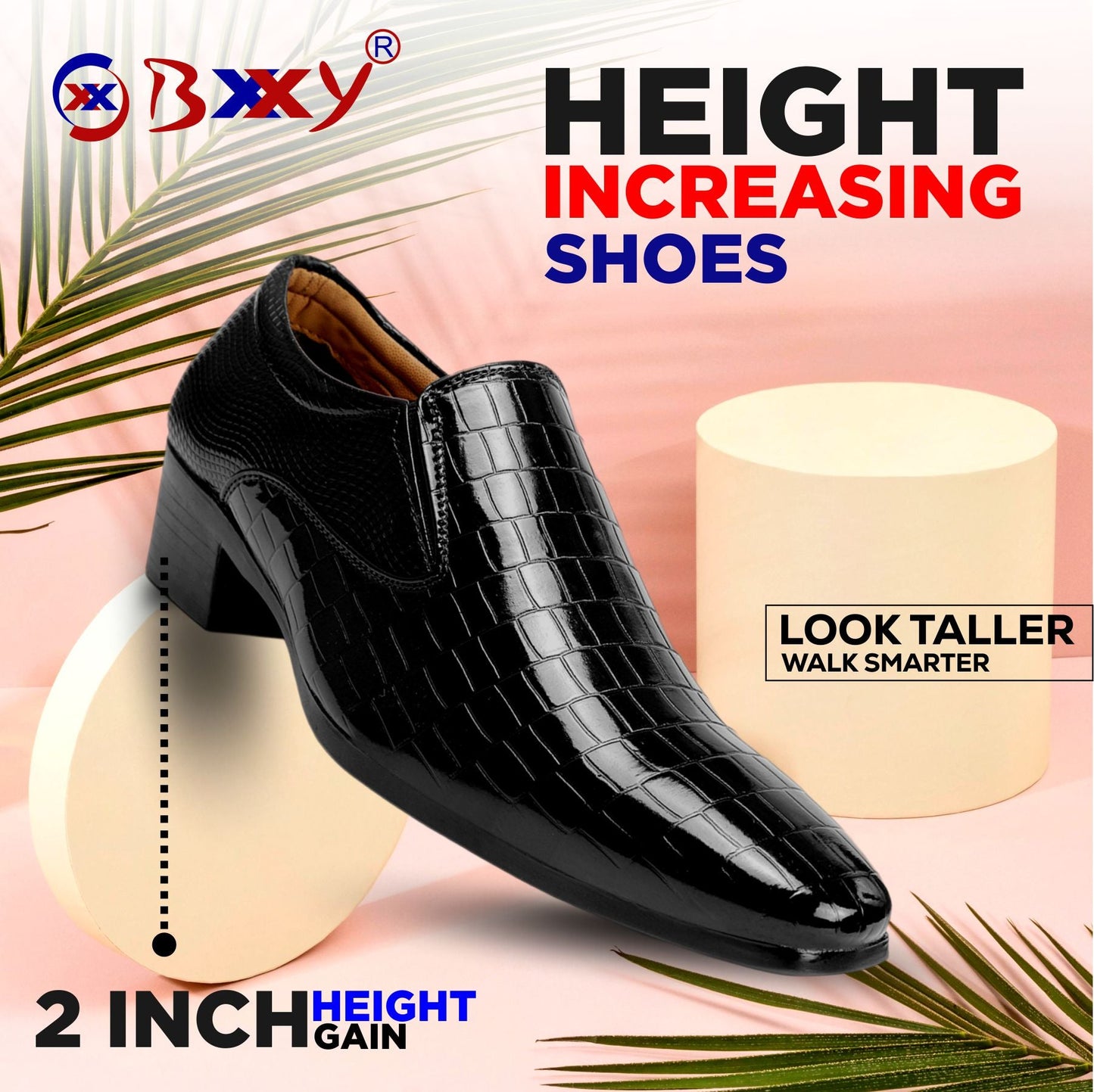 BXXY Height-Boosting Shimmer Moccasins for Men