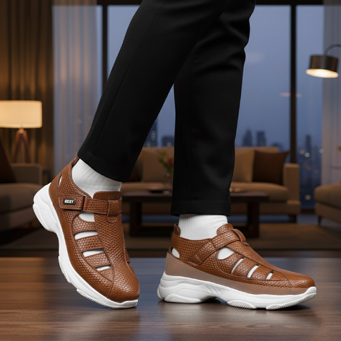 Bxxy's 3 Inch Height Increasing Elevator Sandals for Men