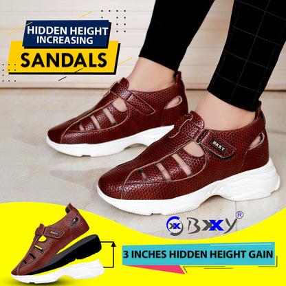 Bxxy's 3 Inch Height Increasing Elevator Sandals for Men