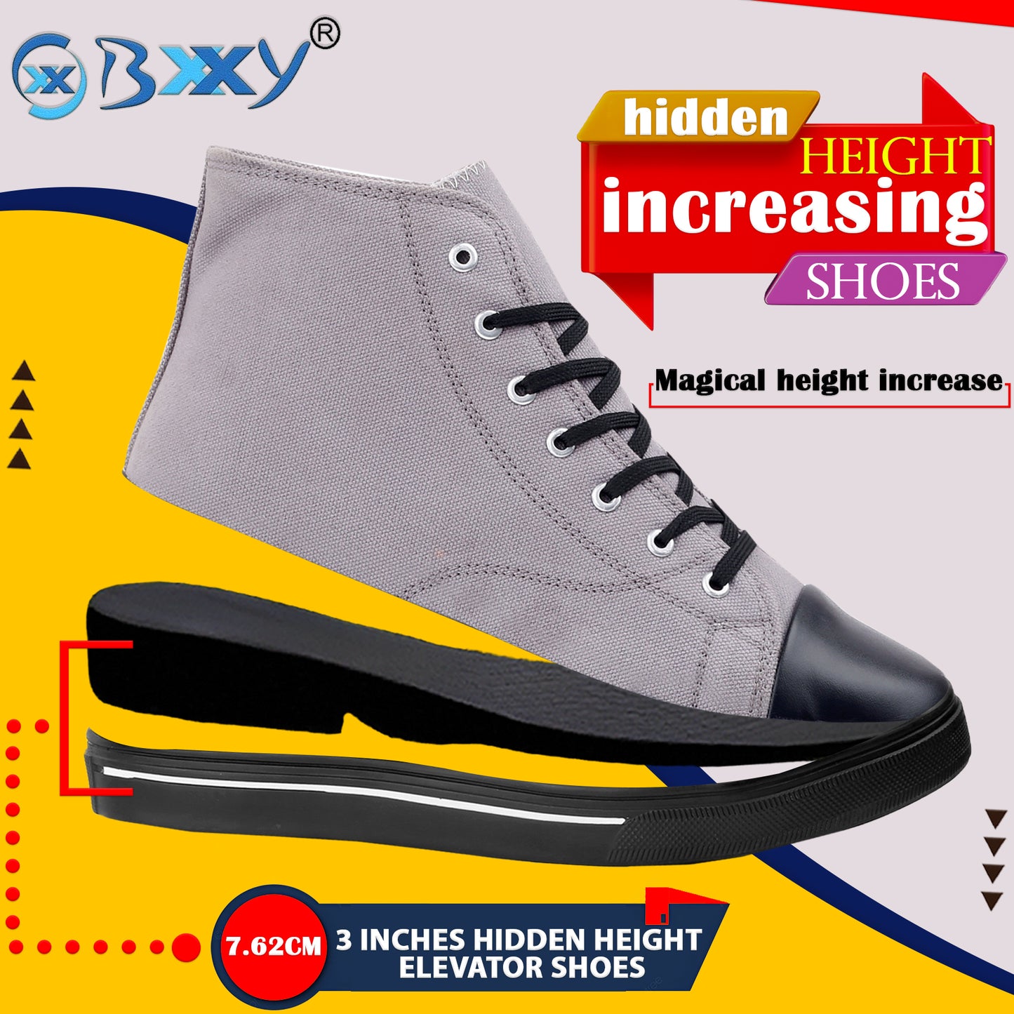 Men's 3 Inch Hidden Height Increasing Shoes