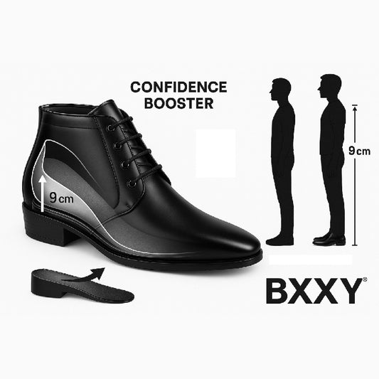 Men's Formal Lace-Up Boots with 3.5 Inch Hidden Height Increase