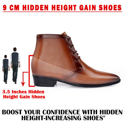 Elegant Lace-Up Elevator Boots – 3.5 Inch Height Boost