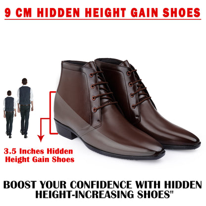 Elegant Lace-Up Elevator Boots – 3.5 Inch Height Boost