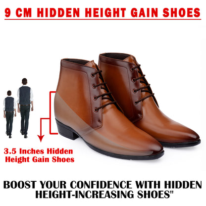 Elegant Lace-Up Elevator Boots – 3.5 Inch Height Boost