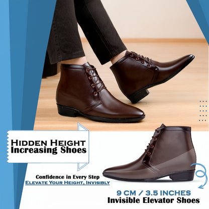 Elegant Lace-Up Elevator Boots – 3.5 Inch Height Boost