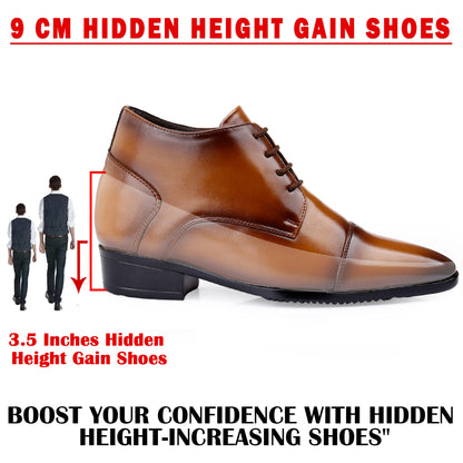 Men's 9cm Hidden Heel Height Increasing Shoes – Classic Formal Office Wear