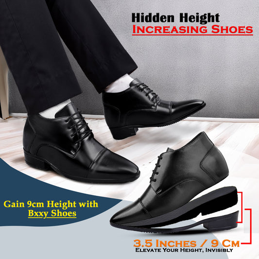 Men's 9cm Hidden Heel Height Increasing Shoes – Classic Formal Office Wear