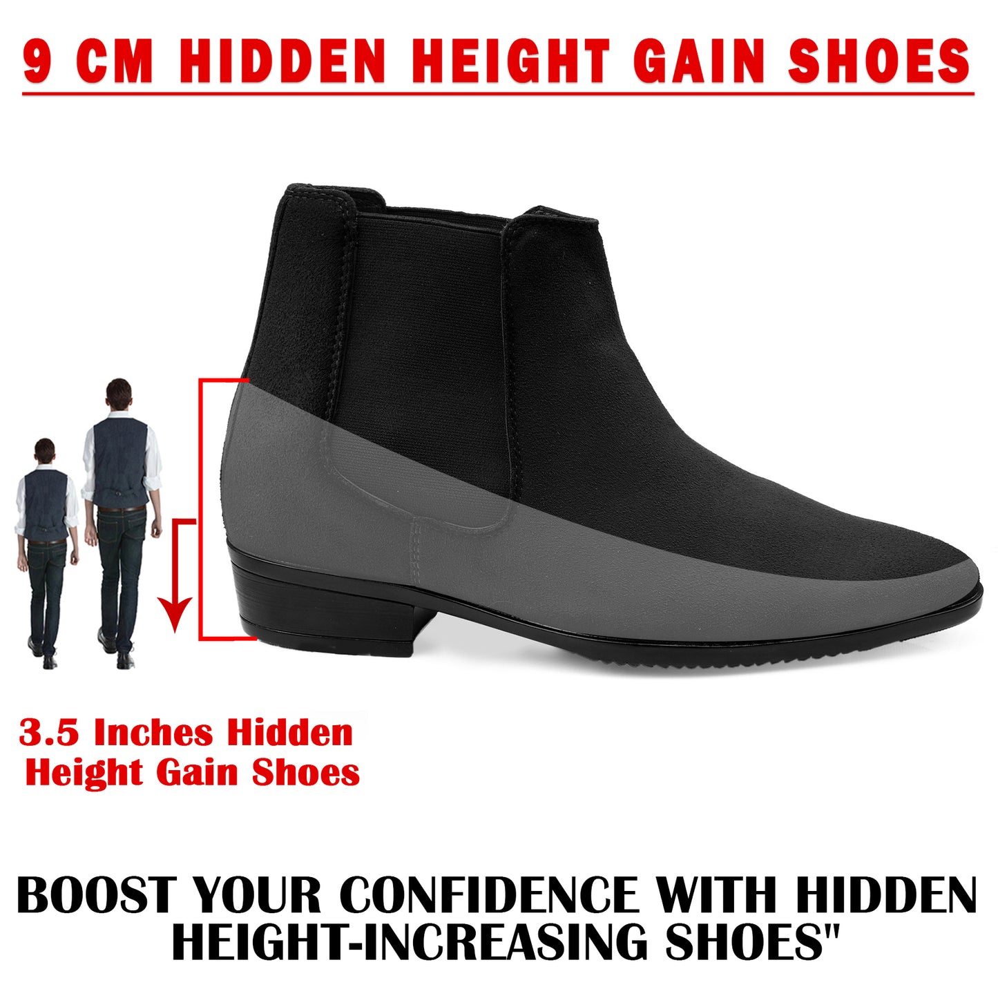 Men's 9CM Height Increasing Chelsea Boots