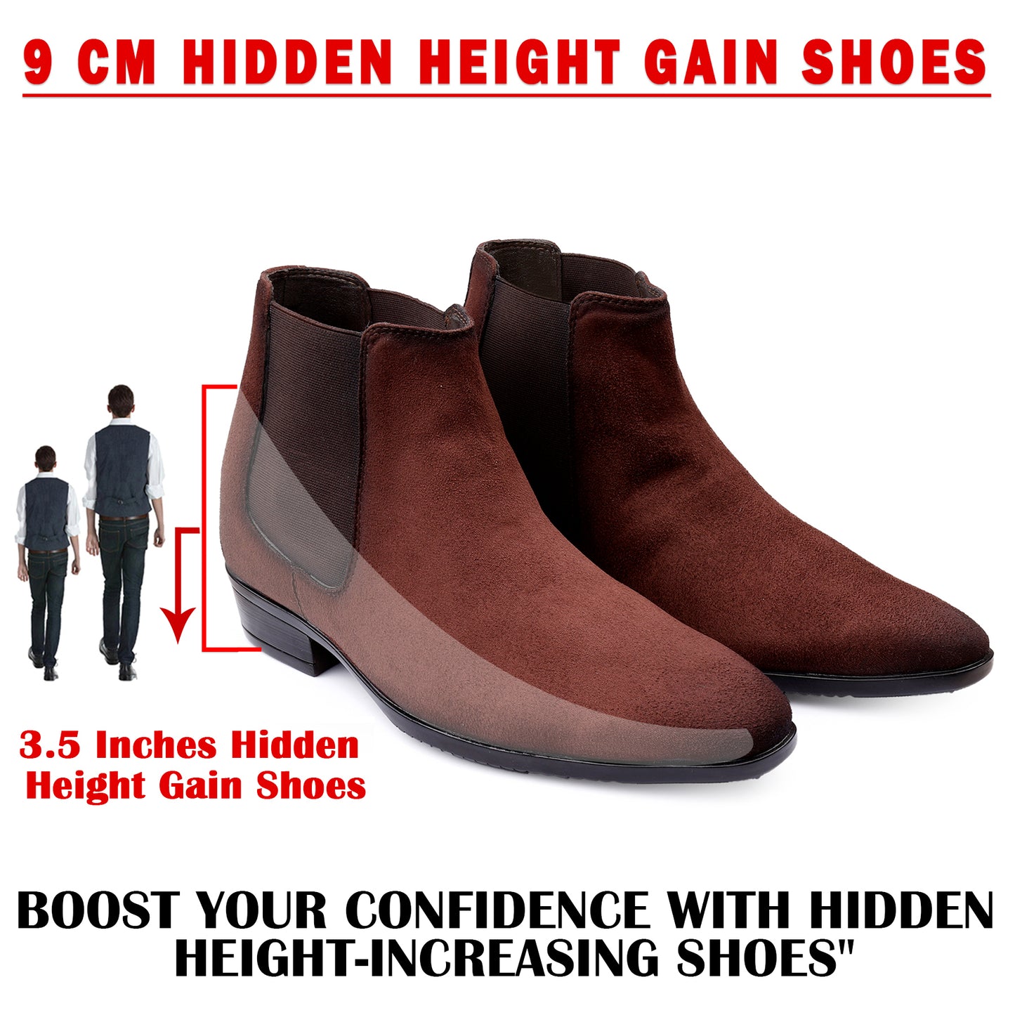 Men's 9CM Height Increasing Chelsea Boots