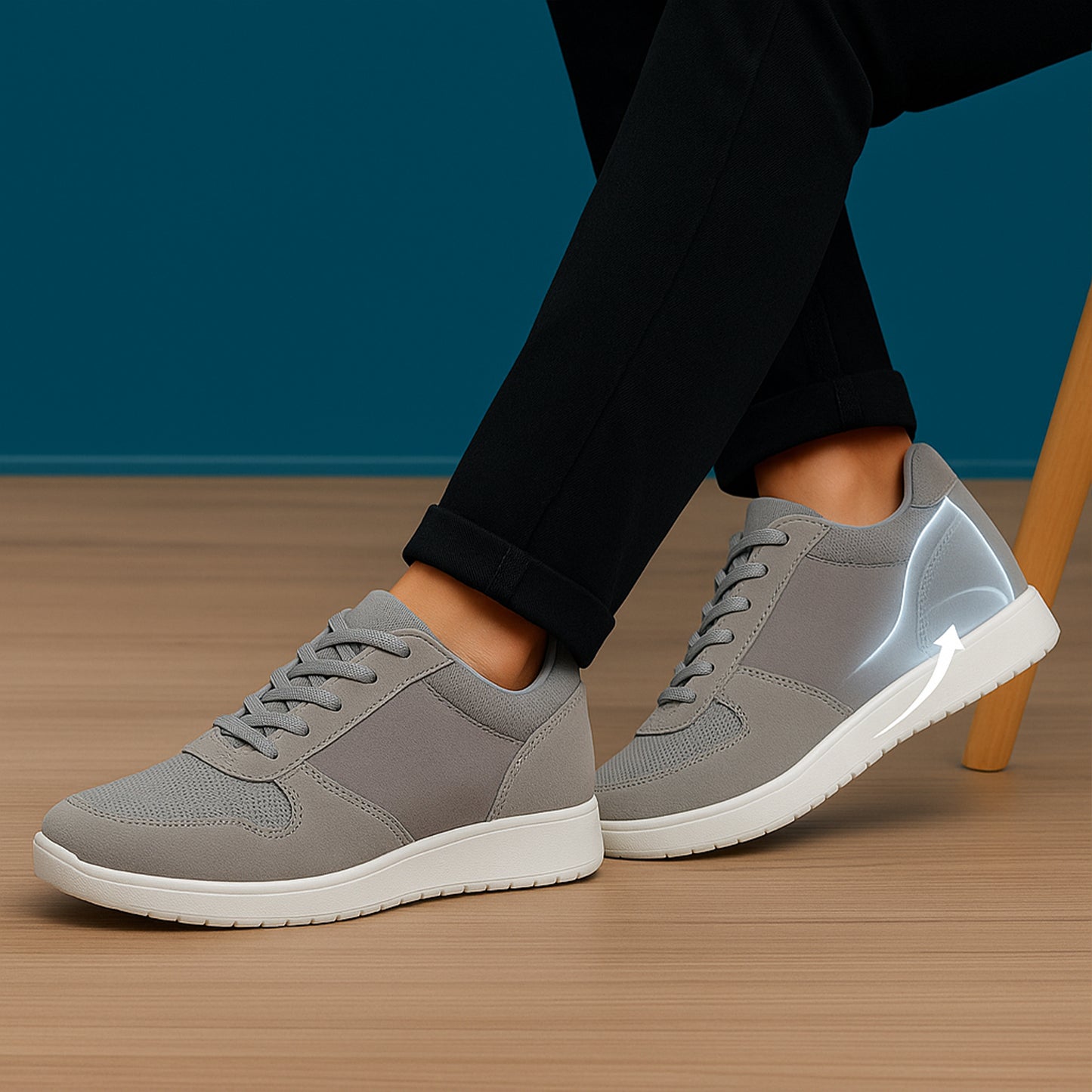 Men's 3-Inch Height Increase Sneakers with Hidden Heels