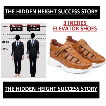 Bxxy's 3 Inch Height Increasing Elevator Sandals for Men