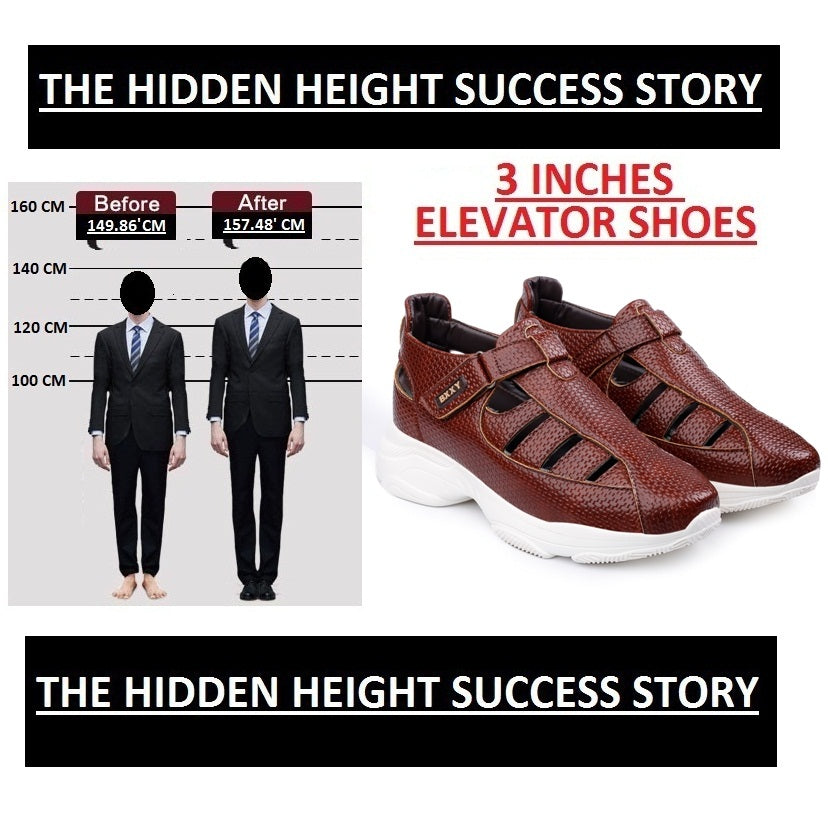 Bxxy's 3 Inch Height Increasing Elevator Sandals for Men