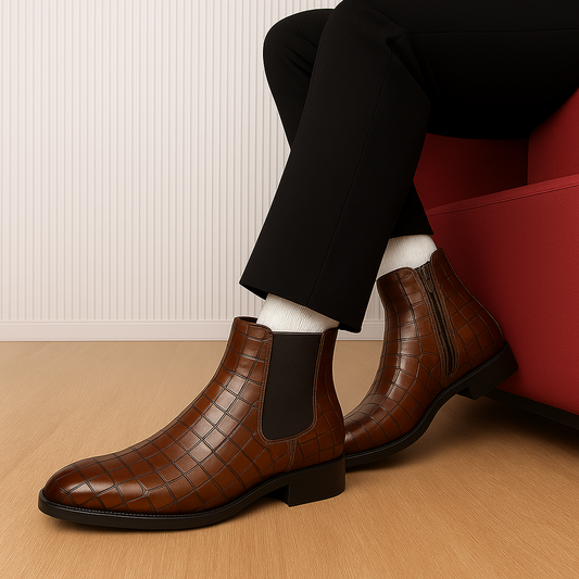 Signature Croc Leather Chelsea Boot – Built for Confidence & Class