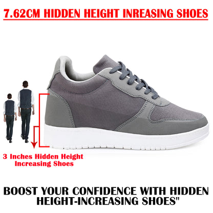 Trendy 3 Inch Hidden Height Increasing Sport Look Shoes for Men