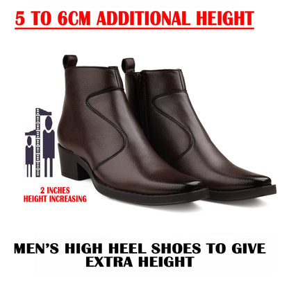 Men’s 2-Inch Hidden Heel Height Increasing Boots – Stylish & Comfortable