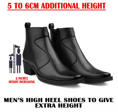 Men’s 2-Inch Hidden Heel Height Increasing Boots – Stylish & Comfortable