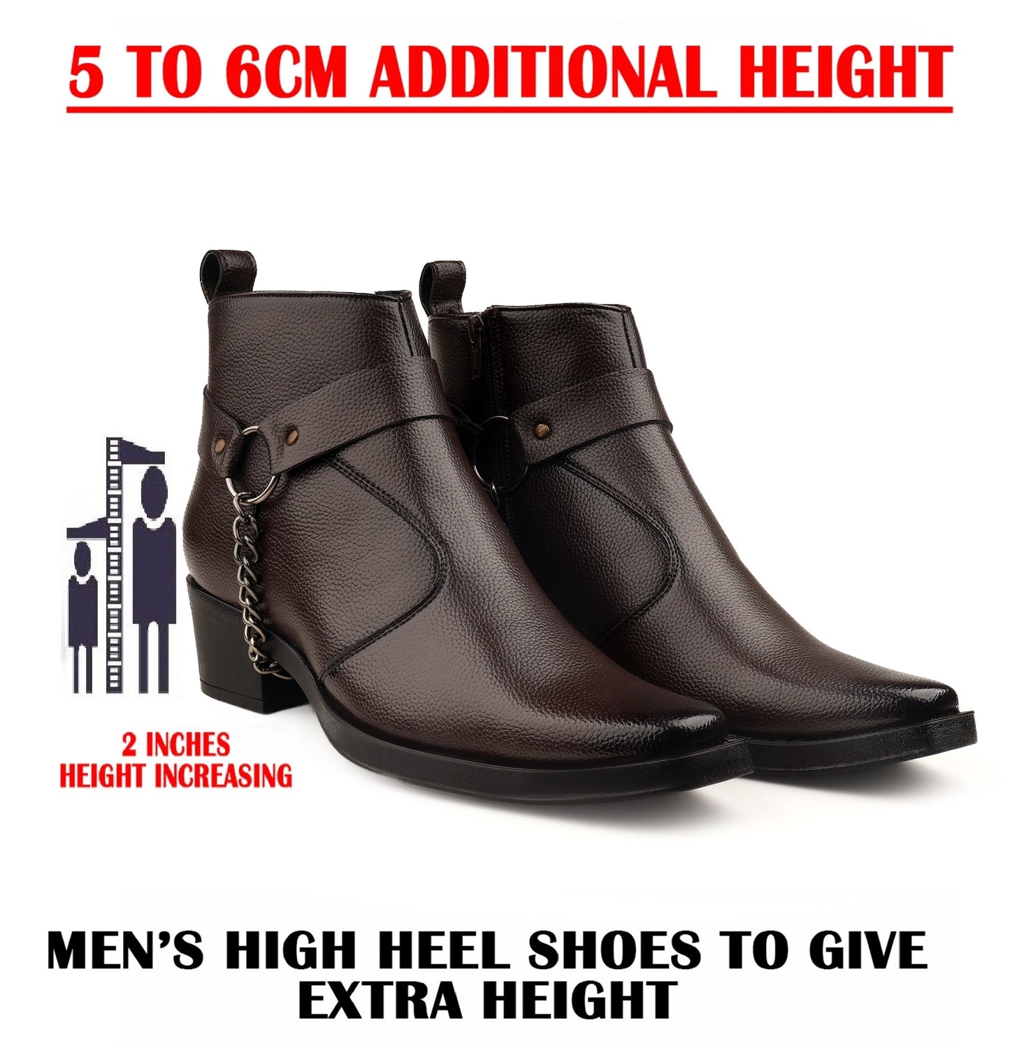 Stylish 2-Inch Heel Height Elevator Boots – Boost Confidence & Comfort