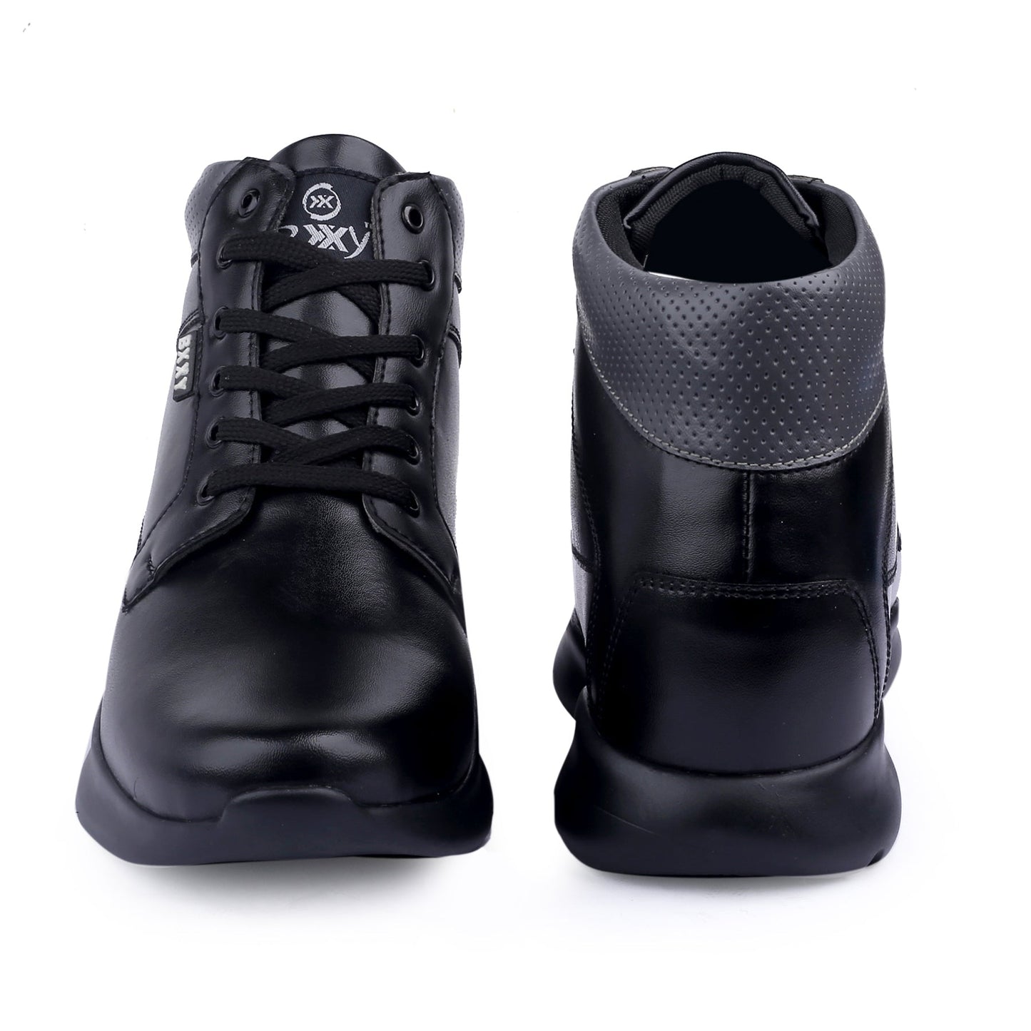 3 Inch Hidden Height Increasing Faux Leather Casual Boots For Men