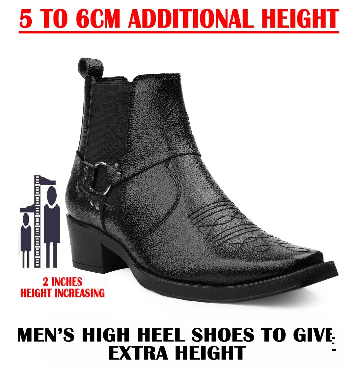 Men’s 2 Inch Height Increasing Boots
