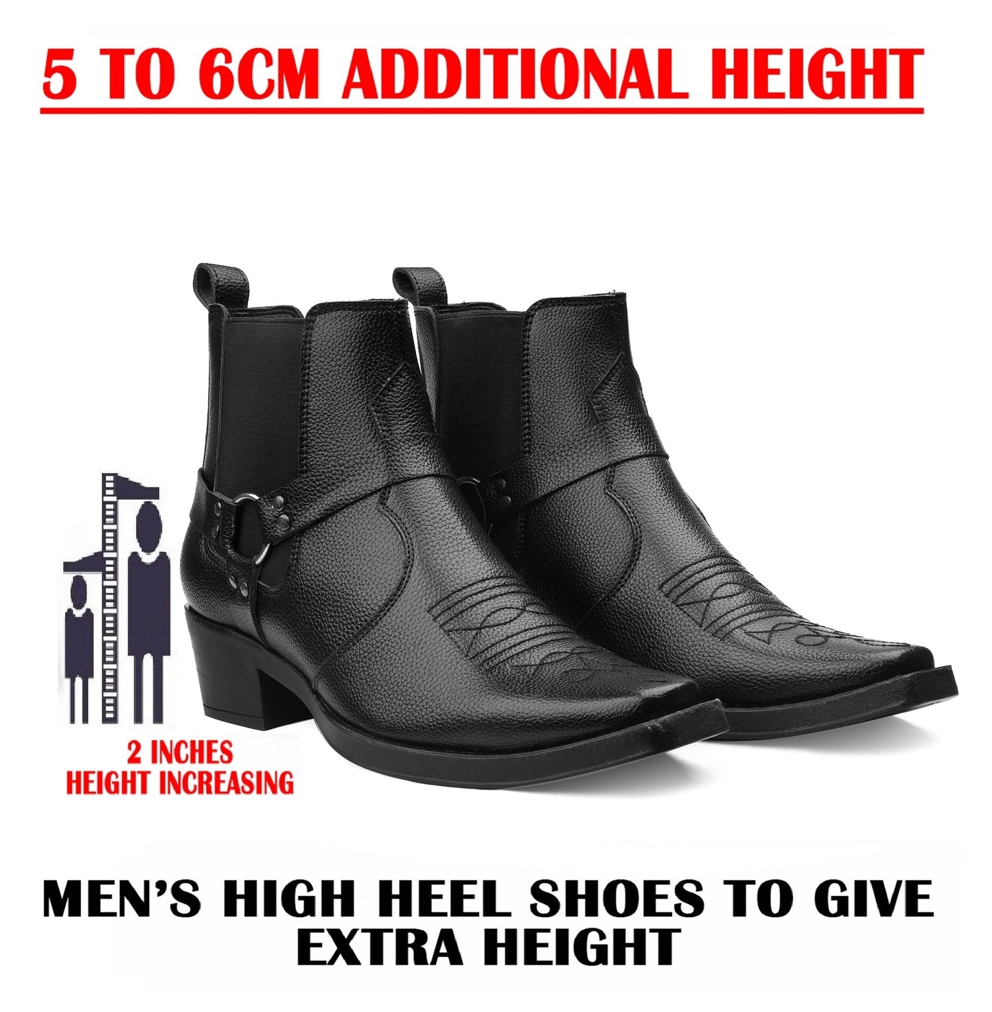 Men’s 2 Inch Height Increasing Boots