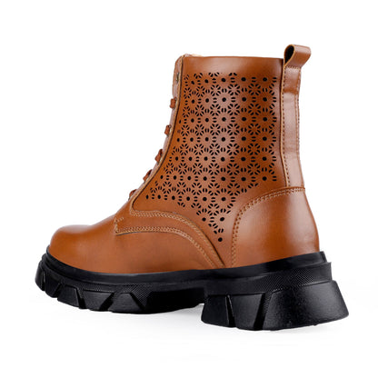 Baxxico High Ankle Detailed Lace-up Boots for Women