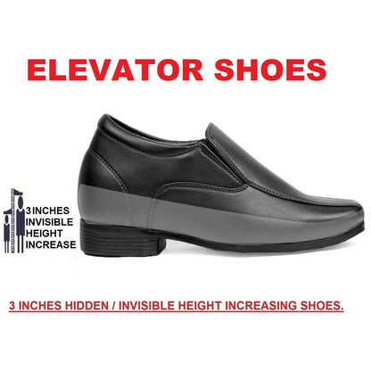 Men's 3 Inch Hidden Height Increasing Office Wear Slip-on Shoes