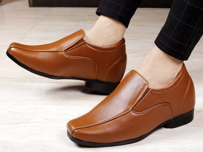 Men's 3 Inch Hidden Height Increasing Office Wear Slip-on Shoes