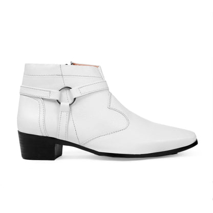 BXXY Men's New Height Increasing with Strapped Zipper and Buckle Boots for All Occassions and All Seasons