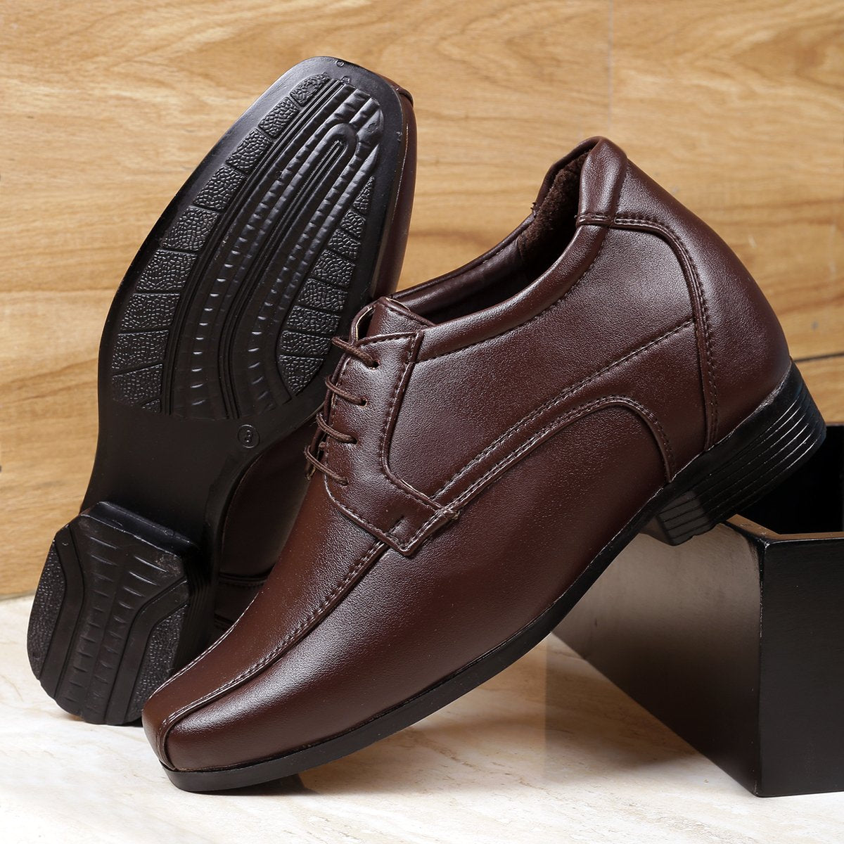 Men's Vegan Leather Lace-up Wedding Wear Shoes