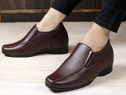 Men's 3 Inch Hidden Height Increasing Office Wear Slip-on Shoes