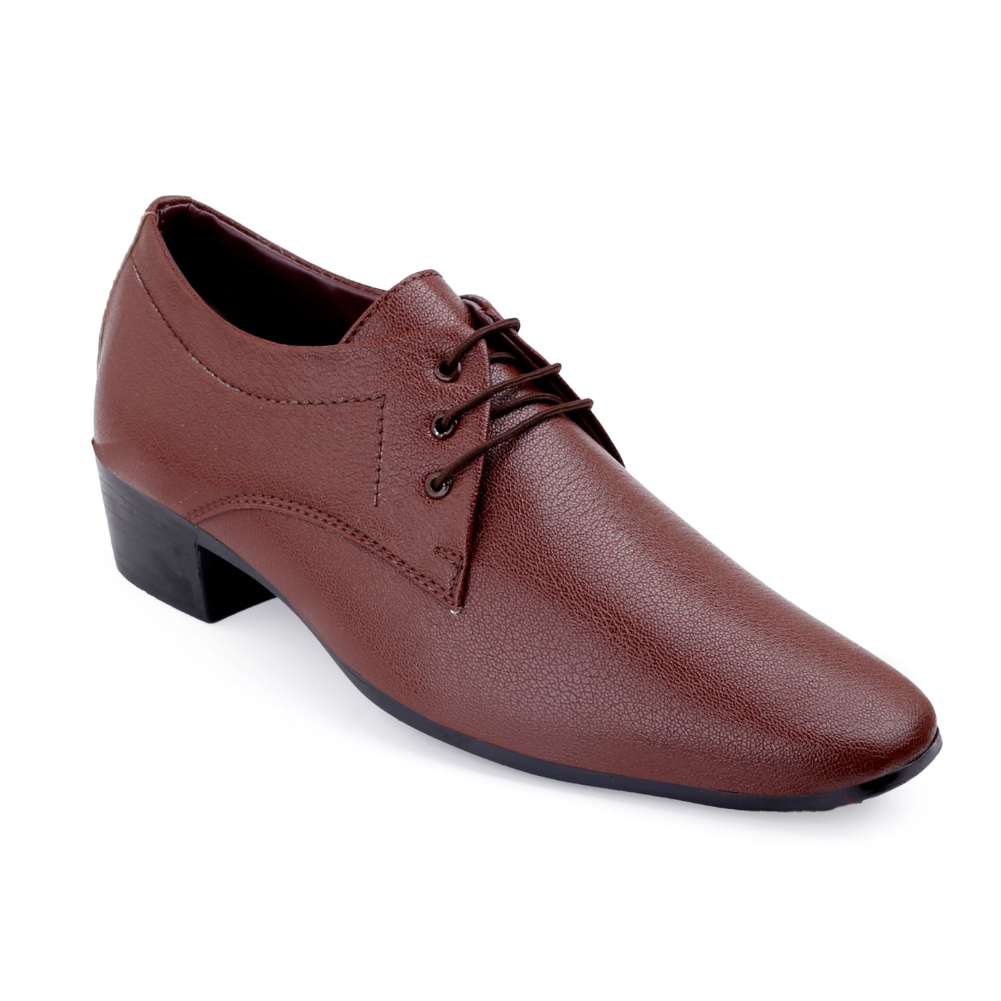 Men's Height Increasing Derby Faux Upper Formal Wear Lace Up Shoes