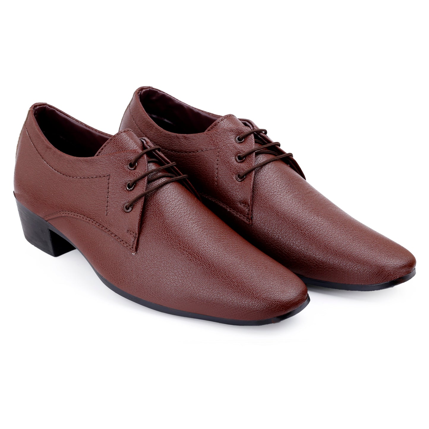 Men's Height Increasing Derby Faux Upper Formal Wear Lace Up Shoes