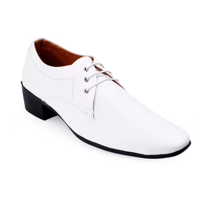 Men's Height Increasing Derby Faux Upper Formal Wear Lace Up Shoes